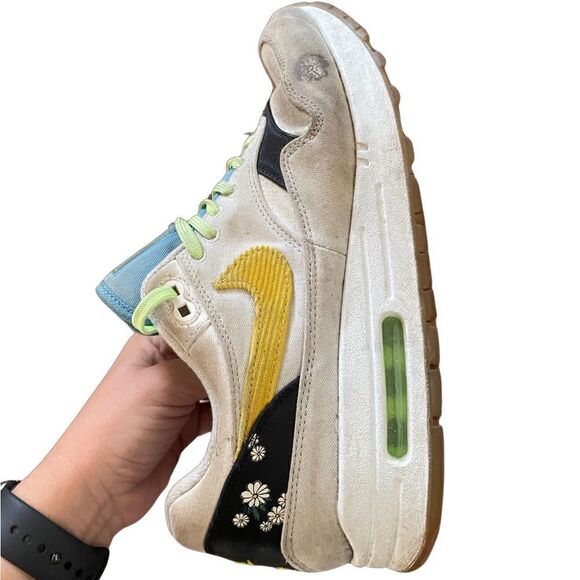 Nike Air Max 1 'Spring Daisy' White Gray/Green Sneaker - Size 8 - Picture 5 of 10